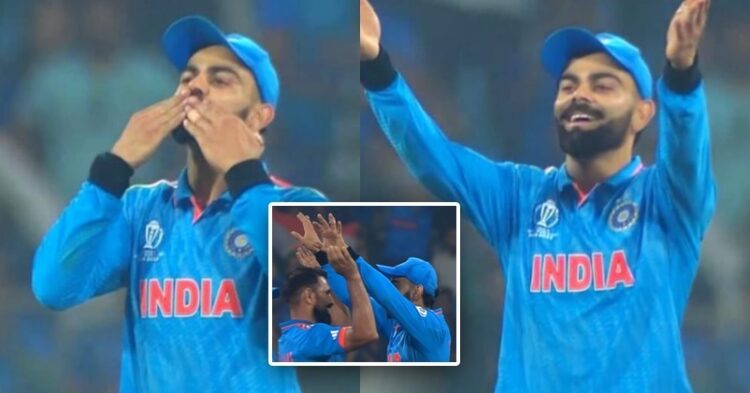 Virat Kohli Blowing Kisses To Shami After He Took A Wicket Is Literally Every Cricket Fan 1 India Thrashing Defending Champions England Sets Twitter On Fire With Hilarious Memes