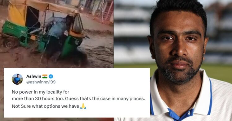 R Ashwin Concerned Due To No Power For Over 30 Hours As Cyclone Michaung Hits Chennai 1 R Ashwin Concerned Due To No Power For Over 30 Hours As Cyclone Michaung Hits Chennai