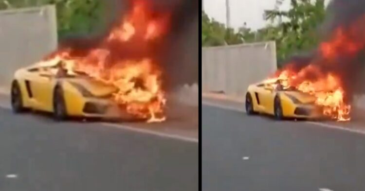 Lamborghini Worth Rs.1 Crore Set On Fire In Hyderabad Over Money Dispute Between Two People 1 Lamborghini Worth Rs.1 Crore Set On Fire In Hyderabad Over Money Dispute Between Two People