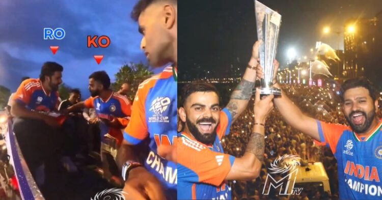 Virat Kohli Convinced Rohit Sharma To Pose With T20 Wc Trophy During Victory Parade, Watch Video 1 Virat Kohli Convinced Rohit Sharma To Pose With T20 WC Trophy During Victory Parade, Watch Video