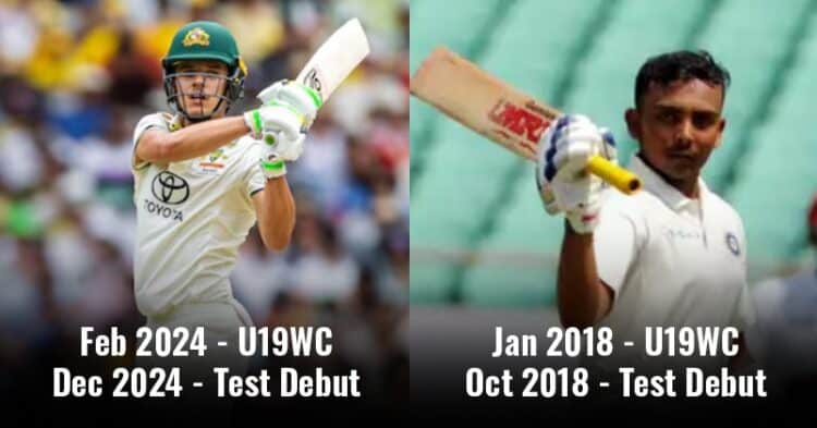 From Prithvi Shaw To Sam Konstas, U19 World Cup Winners Who Debuted In Tests In The Same Year