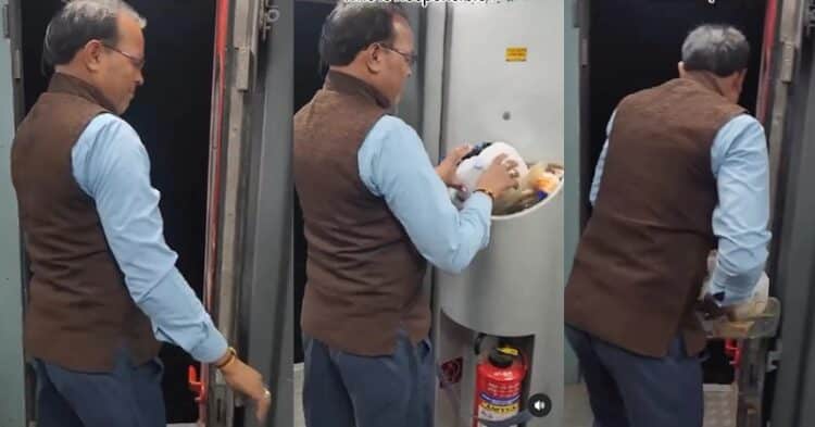 Video Of Railways Employee Throwing Garbage On Tracks From Moving Train Goes Viral 1 Video Of Railways Employee Throwing Garbage On Tracks From Moving Train Goes Viral