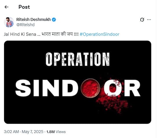 Indian Film Industry Celebrates Success Of Operation Sindoor As India Strikes In Pakistan & POK - RVCJ Media