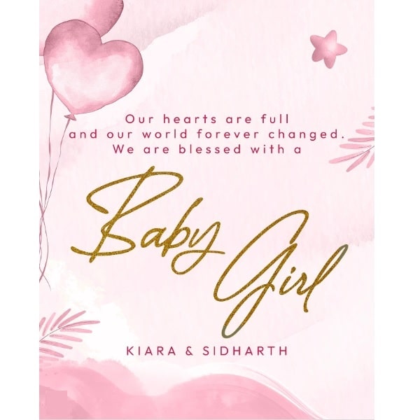 “Our Hearts Are Full….,” Sidharth Malhotra And Kiara Advani Blessed With A Baby Girl - RVCJ Media