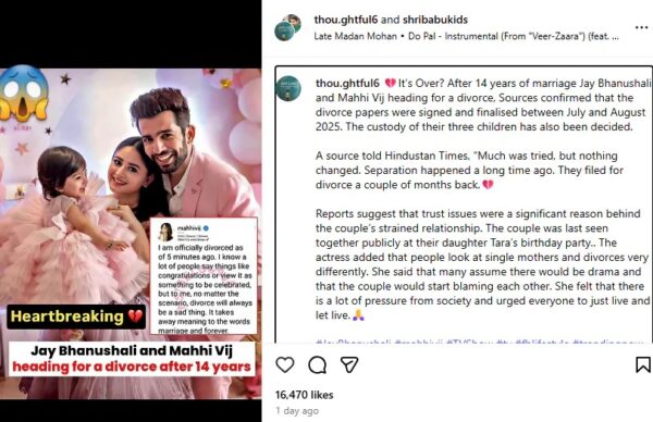 Mahhi Vij Shuts Down Divorce Rumours With Jay Bhanushali, Issues Legal Warning Over False Stories 2 Mahhi Vij Shuts Down Divorce Rumours With Jay Bhanushali, Issues Legal Warning Over False Stories - RVCJ Media