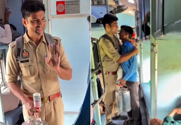 Policeman Turns Tea Seller On Train To Help Sleeping Vendor, Netizens Call It Humanity At Its Best - RVCJ Media