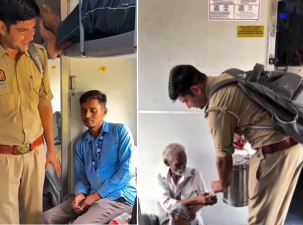 Policeman Turns Tea Seller On Train To Help Sleeping Vendor, Netizens Call It Humanity At Its Best - RVCJ Media