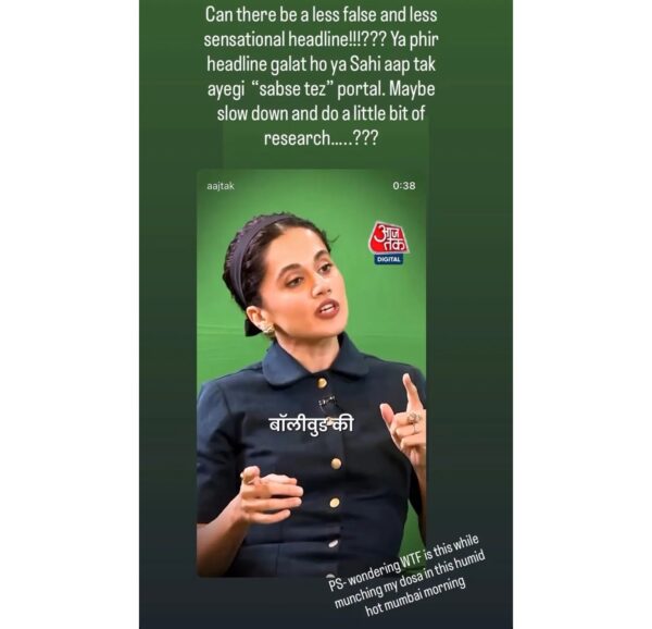 “Slow Down And Research,” Taapsee Pannu Lambasts Media Portal For Misleading Information - RVCJ Media