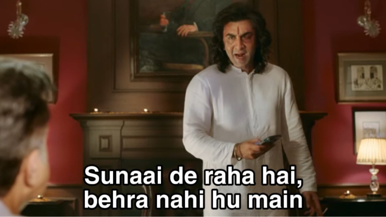 15 Bollywood Dialogues That Accidentally Became Meme Templates 21 Sunai De Raha Hai, Behra Nahi Hoon Main - Animal (2023)