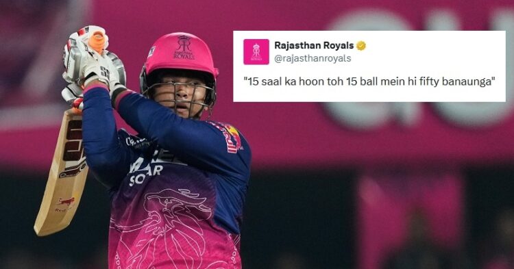 Rr’s “15 Saal Ka Hoon” Tweet For Vaibhav Sooryavanshi Goes Viral After His 78-Run Knock Vs Rcb 1 RR’s “15 Saal Ka Hoon” Tweet For Vaibhav Sooryavanshi Goes Viral After His 78-Run Knock Vs RCB