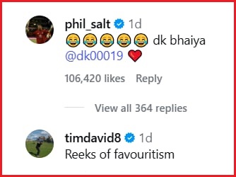 “Favouritism In RCB?” Tim David’s Funny Dig At Dinesh Karthik & Phil Salt Goes Viral - RVCJ Media