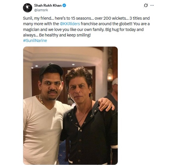 “You Are A Magician,” Shah Rukh Khan’s Emotional Tribute As Sunil Narine Hits Historic…. - RVCJ Media
