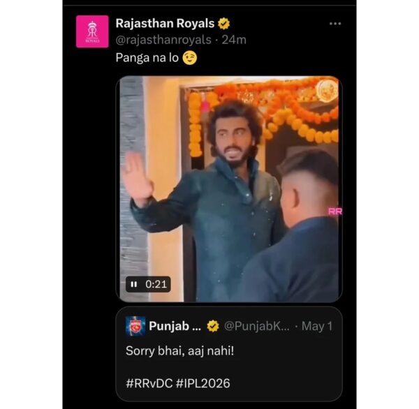 Rajasthan Royals Trolls Punjab Kings After Knocking Them Out Of IPL 2026 Playoff Race - RVCJ Media