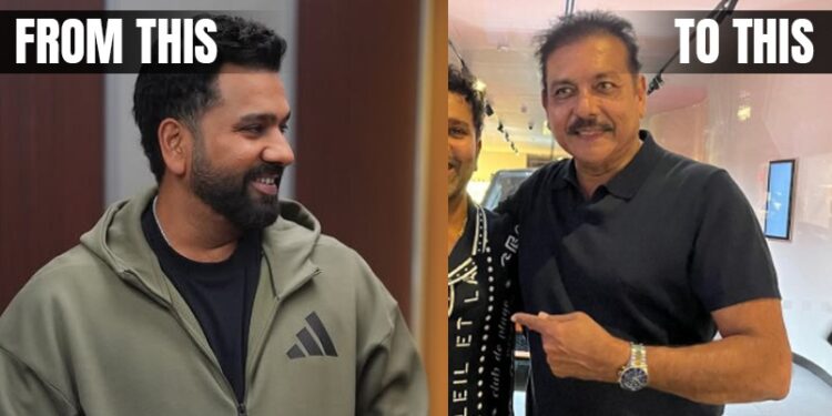 Rohit Sharma’s Fresh Look Steals The Show During Surprise London Reunion With Ravi Shastri
