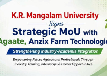 K.R. Mangalam University Signs Strategic MoU with Agaate, Anzix Farm Technologies to Strengthen Industry-Academia Integration